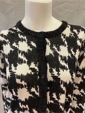 August Silk Bold Houndstooth with Metallic accent